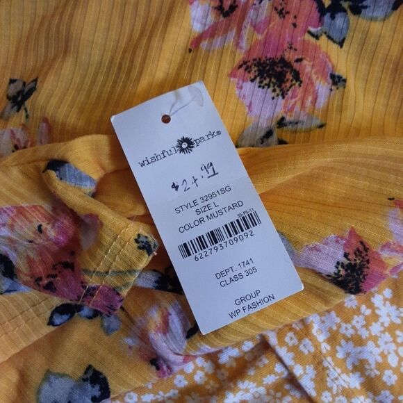 Wishful Park Twisted Knot Top Bright Floral sz M/L - Picture 4 of 7
